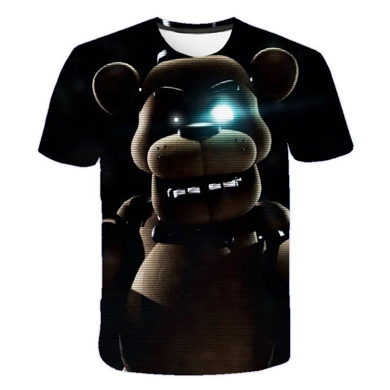 

Детская футболка с 3D-принтом FNAF, летняя футболка с коротким рукавом для мальчиков и девочек