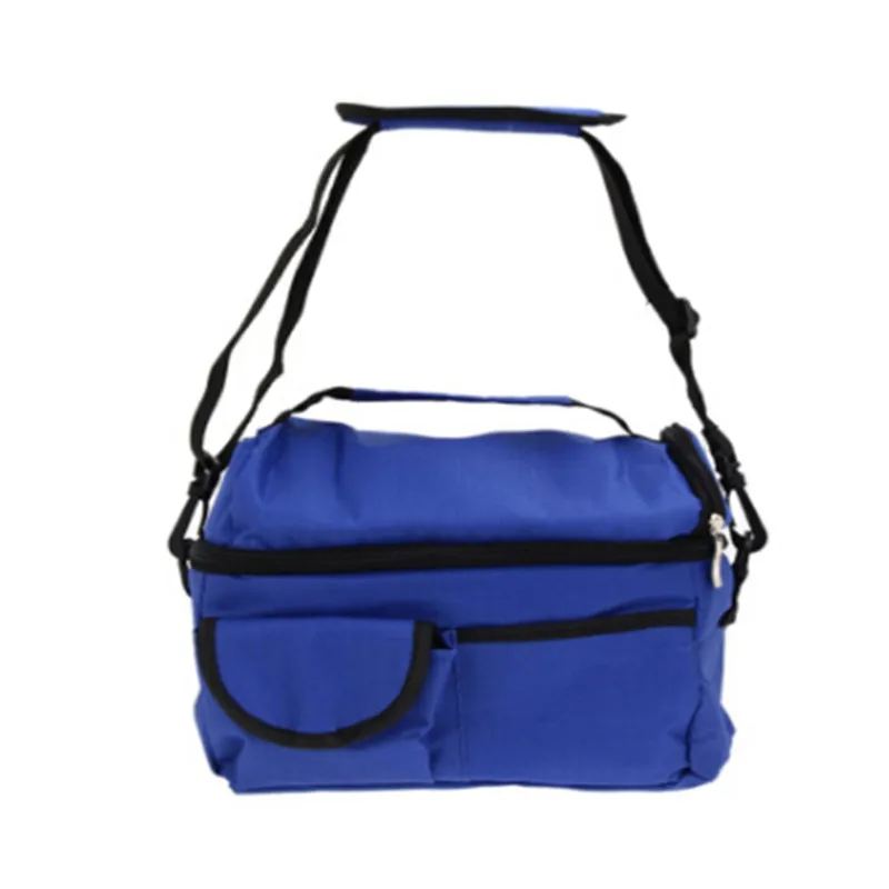 navy blue 2 слоя изолированная сумка-холодильник Термальность Коробки для обедов Пикник Еда вместительная сумка для хранения товар из оптовой партии аксессуар поставлять продукцию - Цвет: navy blue