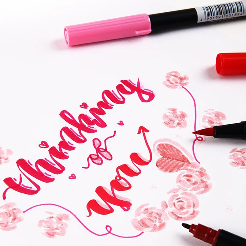 Японский маркер Tombow ABT с двойной кисточкой для воды и тонким наконечником