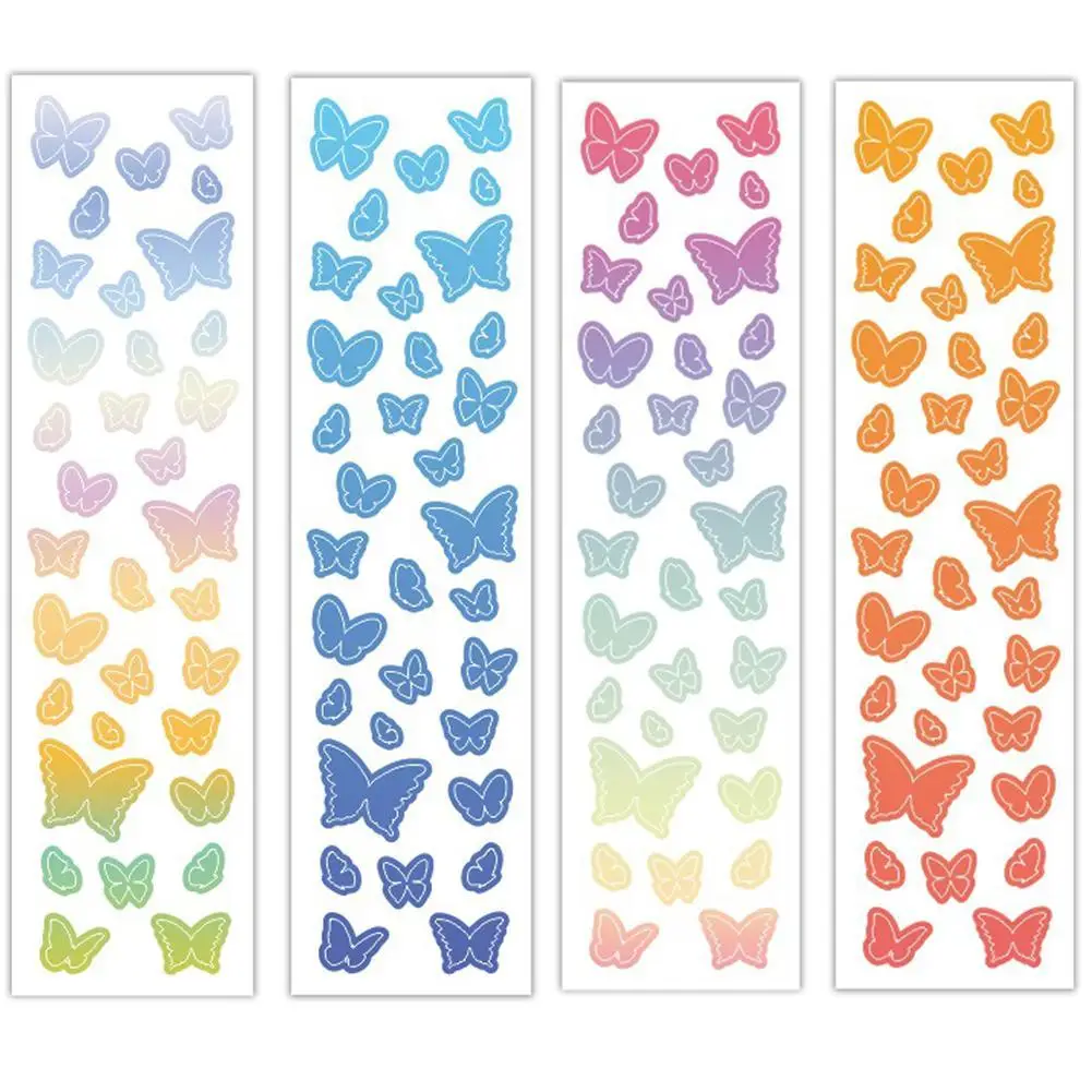 

Colorful Butterfly Stickers DIY Scrapbooking Hand Account Journal Daily Doodling Deco Kawaii Stationery Korean PET Sticker
