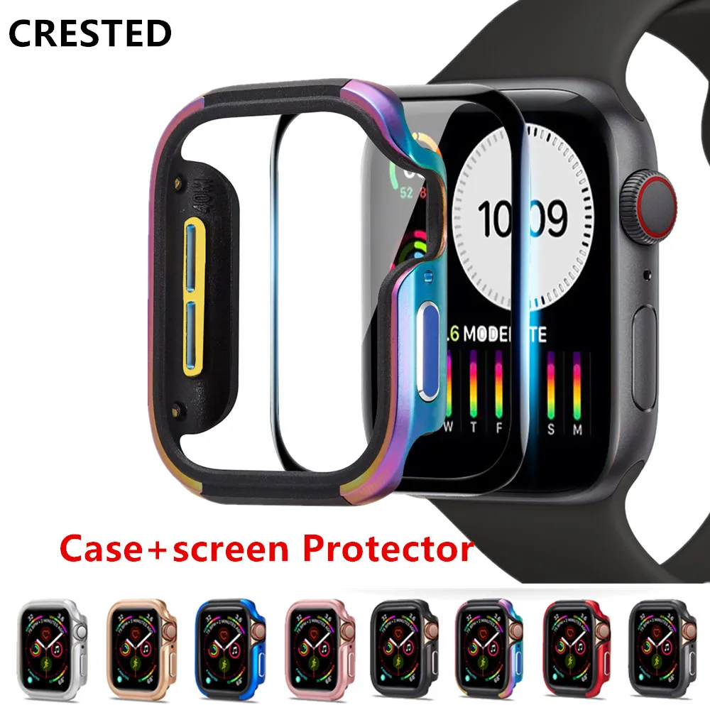 Чехол для apple watch 5 4 ремешка 44 мм 40 TPU + чехол из алюминиевого сплава Ультратонкий