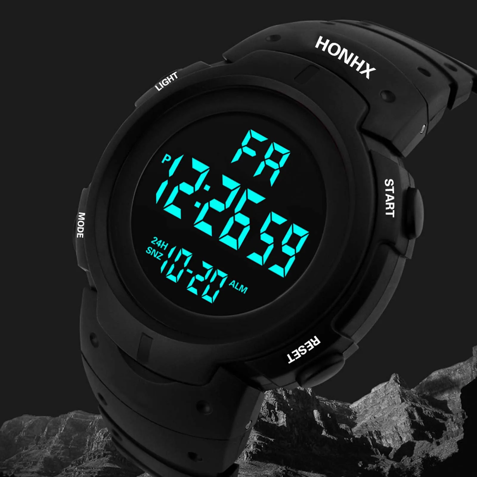 

Sports Watches Fashion 50M Waterproof LED Digital Watch for Men Resin Dial PU Strap Clock Relogio Masculino Digital Watch