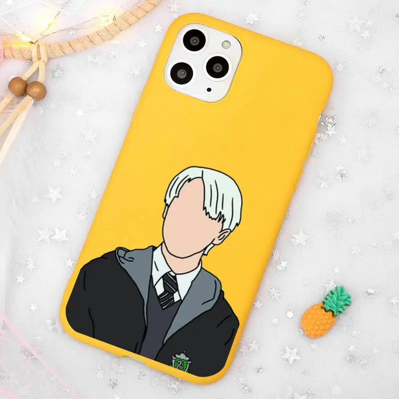 

Weasley Twins Draco Malfoy funny potter Phone Case Candy Color Yellow for iPhone 11 12 pro XS MAX 8 7 6 6S Plus X 5S SE 2020 XR