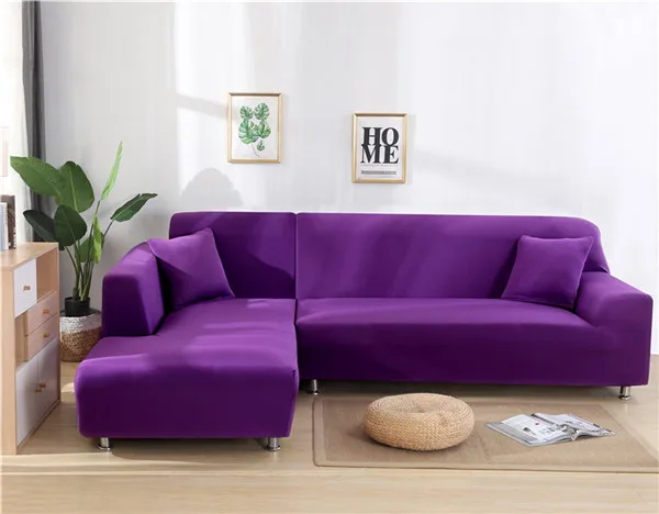 Purple Эластичный чехол для дивана для гостиной, плотно обертывающийся, все включено, секционное упругое сиденье, чехлы для диванов, чехлы для кресел - Цвет: Purple
