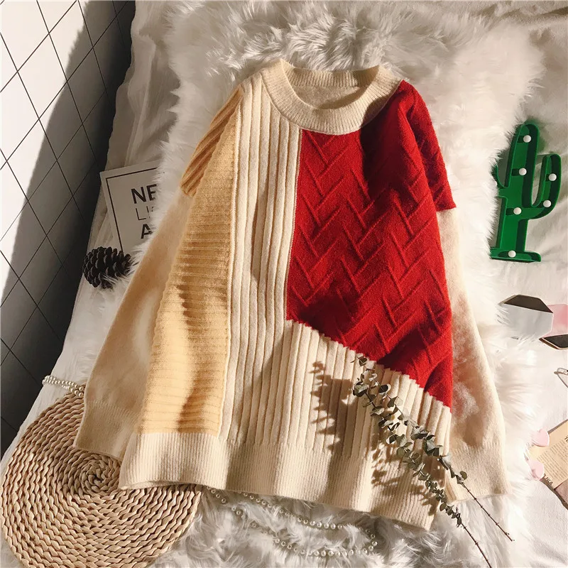 

Pullover Women Sweater 2020 Warm Print Girl's Pullover Autumn Thick Warm Long Sleeve Hoodies Plus Size Loose Women Sweat Tops