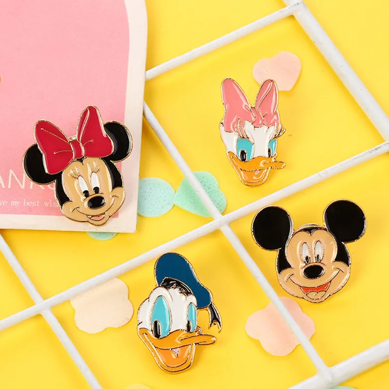 Брошь с эмалью в виде мультяшных животных Микки Минни Маус Дональд Дак две белки