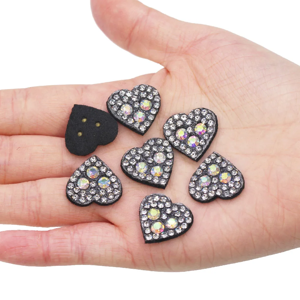 Блестящие нашивки Haert 10 шт. блестящие для одежды черная основа Пришивные нетканые