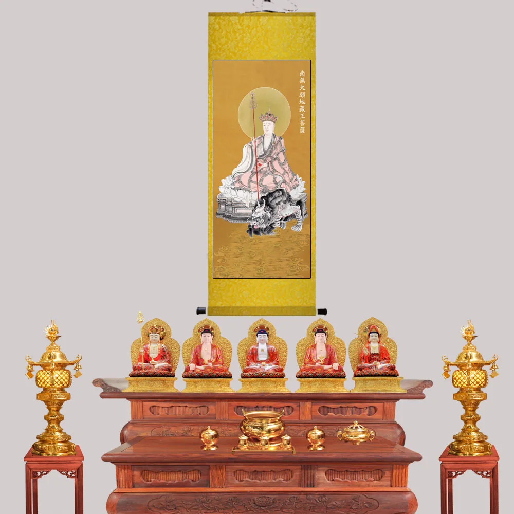 

Dizang Bodhisattva портрет высокой четкости Будды подвесной свиток картина буддизма