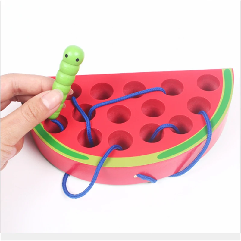 

Развивающая детская игрушка, деревянный магнитный 3D-пазл для раннего развития в виде клубники или яблока