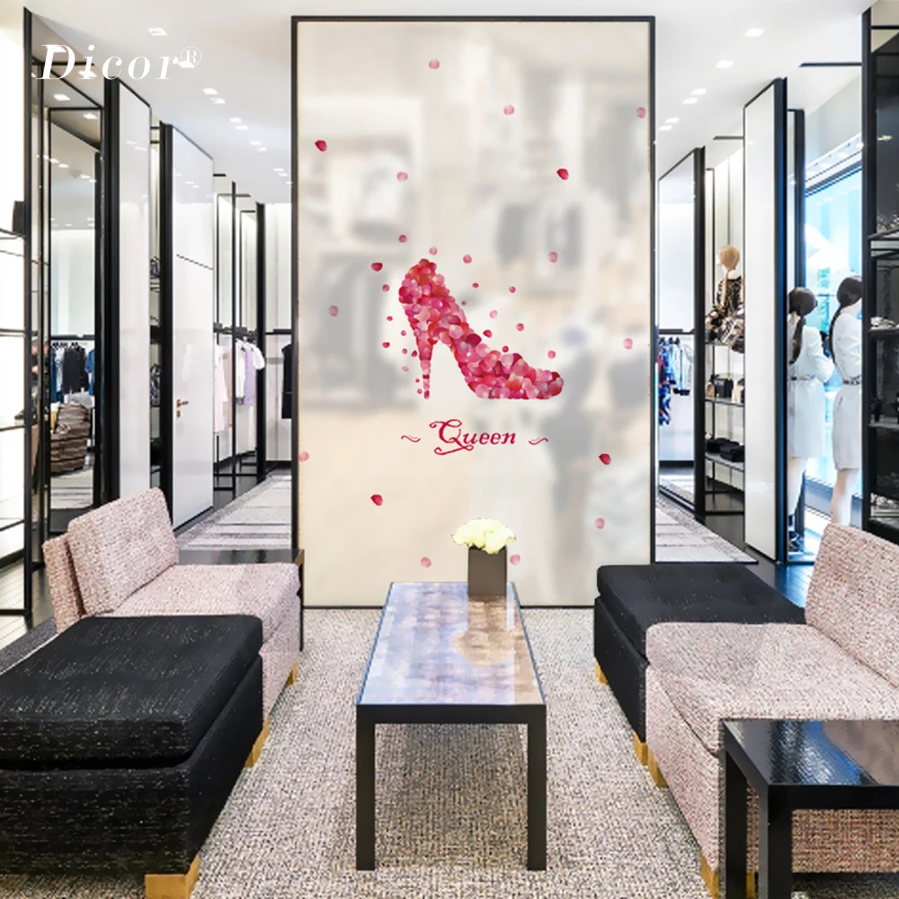 Красная витражная пленка DICOR для окон матовая непрозрачная стеклянная наклейка