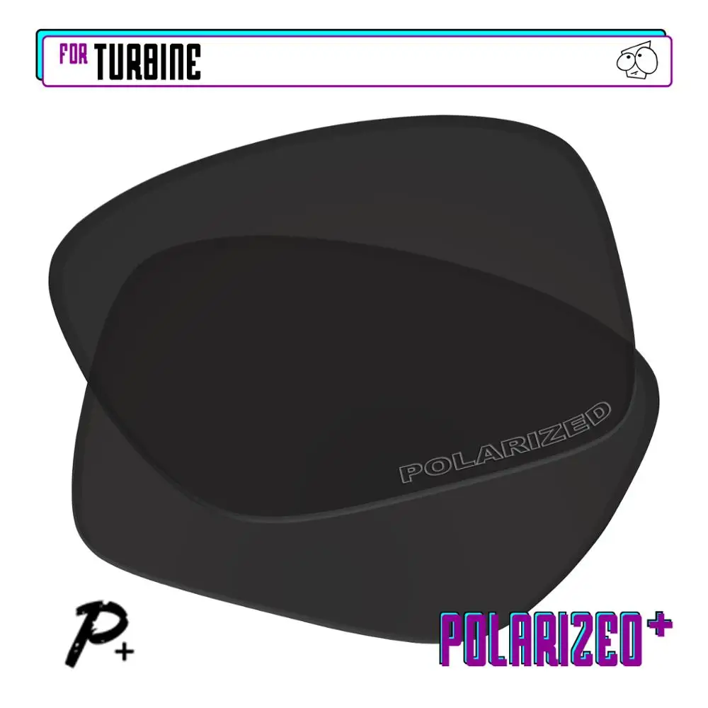 EZReplace Polarized Replacement Lenses for - Oakley Turbine Sunglasses - Black P Plus