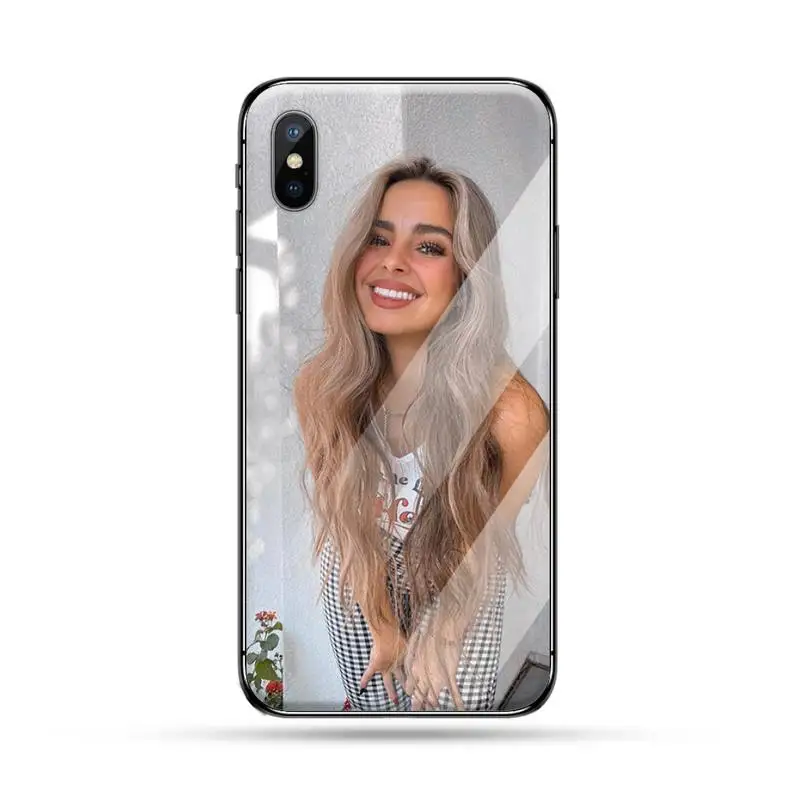 

IC girl Addison Rae Phone Case Tempered glass For iphone 5C 6 6S 7 8 plus X XS XR 11 PRO MAX high quality Anti-fall capa