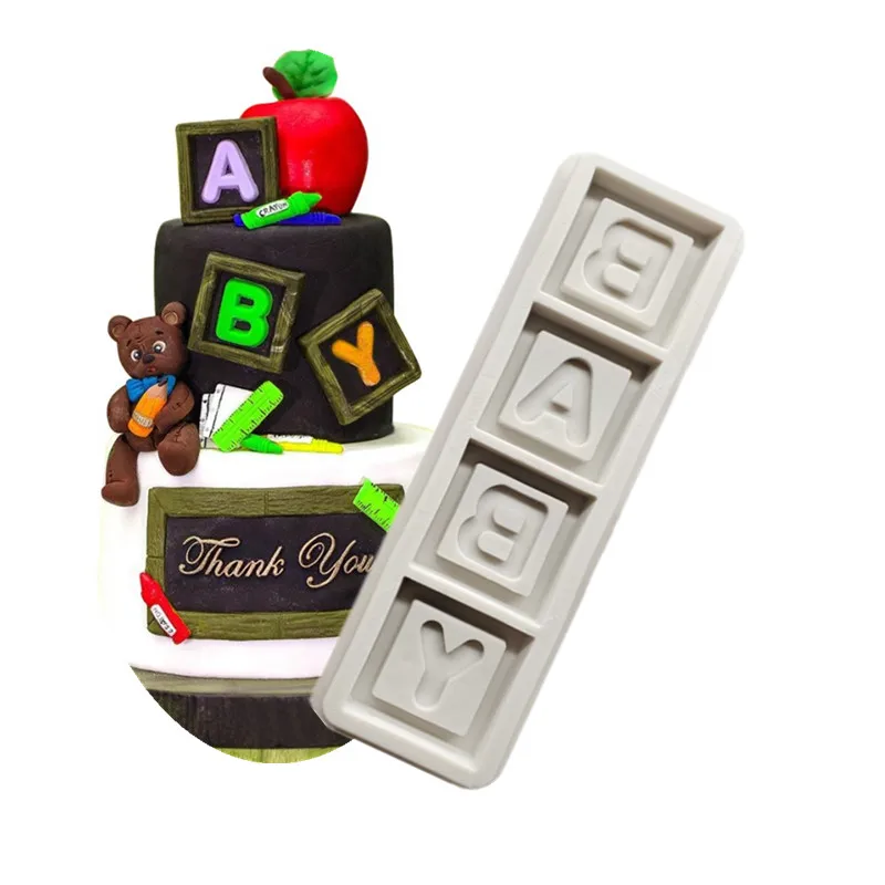 

1pc "ABCD" cake mold fondant mould cake decorating tools silicone mold DIY Kitchen Baking Tools FTM1919