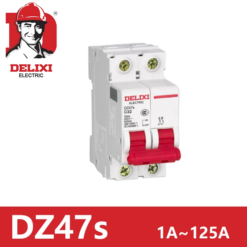 2P RCBO RCD схемы автоматический воздушный выключатель DZ47S DELIXI MCB 2 полюса C завивки 1A 3A