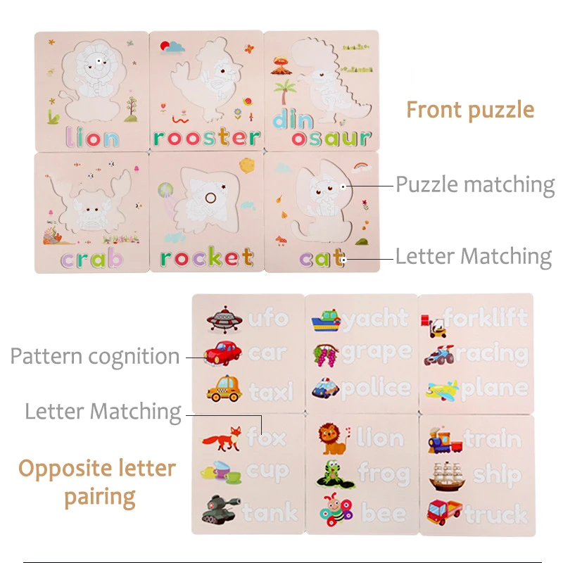

Montessori Early Education Children's Educational Toys Letter Matching Puzzle Spelling Word Game English Letter Recognition Toy