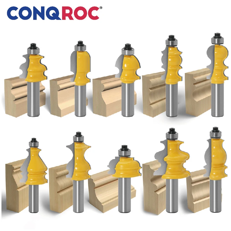 10 шт. 12 мм с прямым хвостовиком архитектурная Лепка для поручней набор фрез