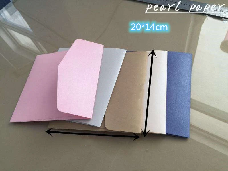 

100pcs / lot Free Shipping Pearl Envelope Invitation Cards For Wedding Party Grand Events 250gsm Pearl Paper Invitations Cards