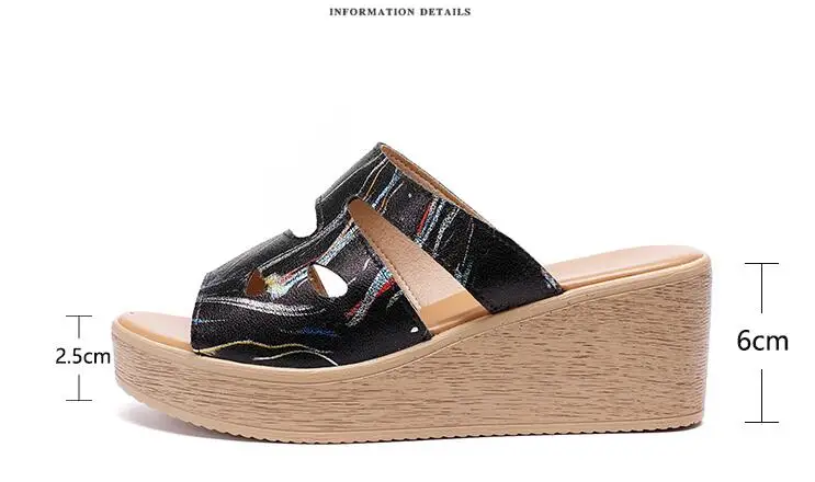 Женские шлепанцы из натуральной кожи GKTINOO летние пляжные без застежки на