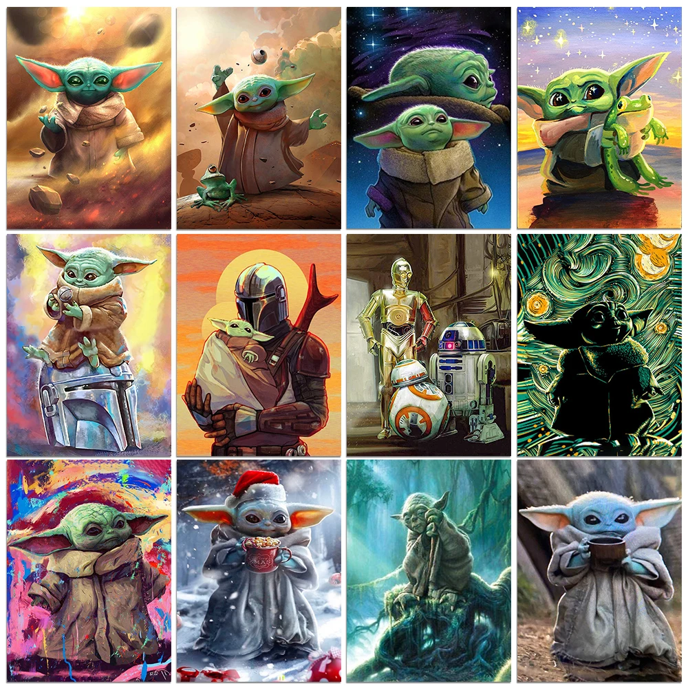 

Disney 5D DIY Diamond Painting Cross Stitch Yoda Alien Brand New Inlaid Rhinestone High Quality Handmade Decoration Painting