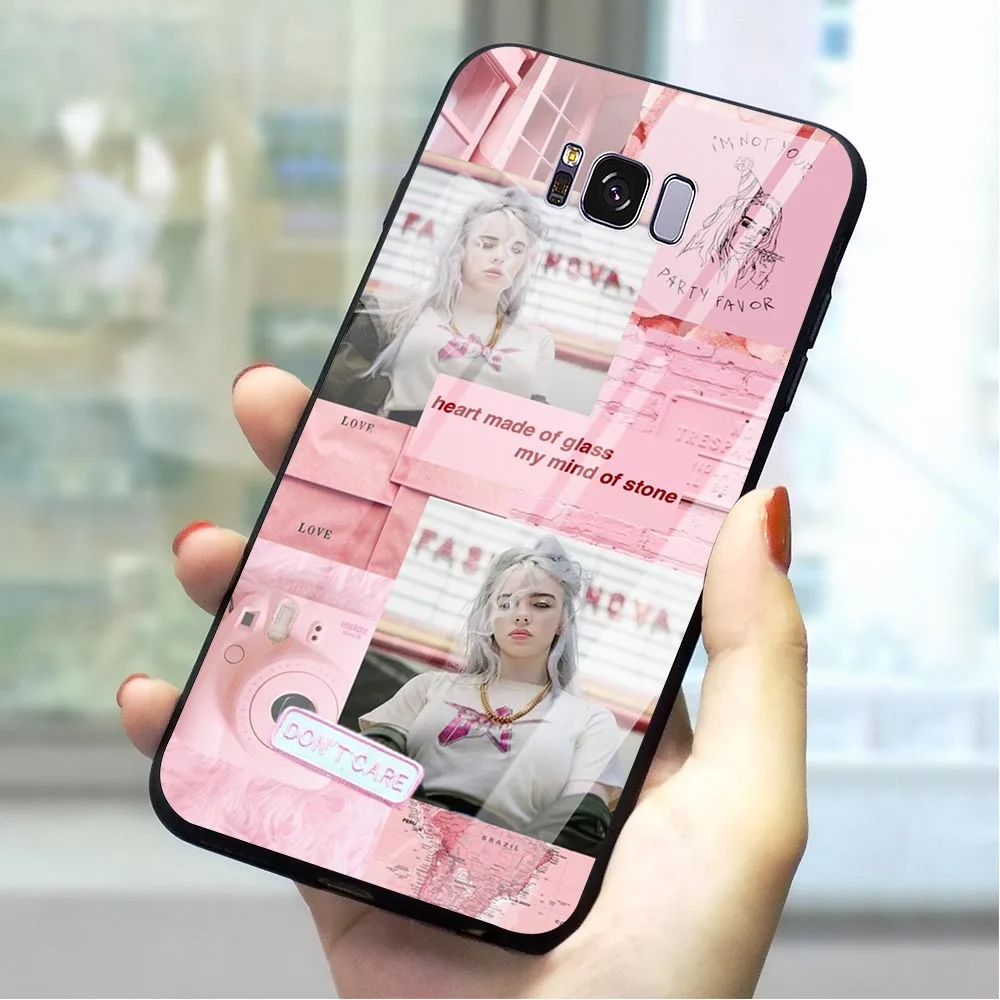 K1027304 Billie Eilish закаленное Стекло чехол для телефона для samsung S7 чехол Galaxy A70 A60 M40 A50 A40 A20 A30 A10 S7 край S8 S9 плюс S10 - Цвет: K1027304