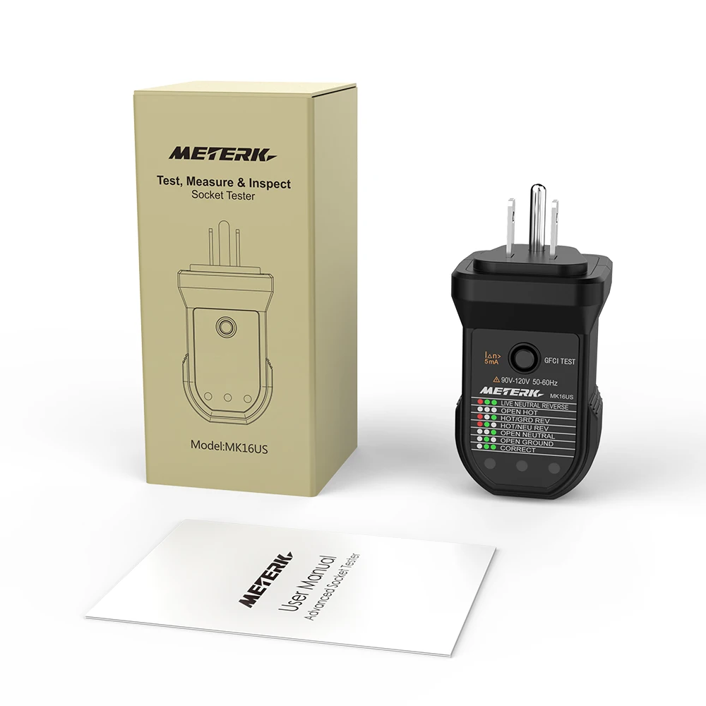 Тестер электрической розетки Meterk Advanced RCD автоматическое тестирование