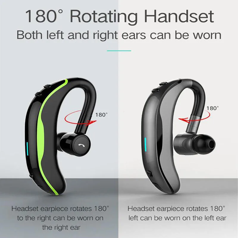 Handsfree Business Earbuds IPX7 Waterproof Bluetooth Headphones With Mic Voice Control Wireless Headset For Phones | Электроника