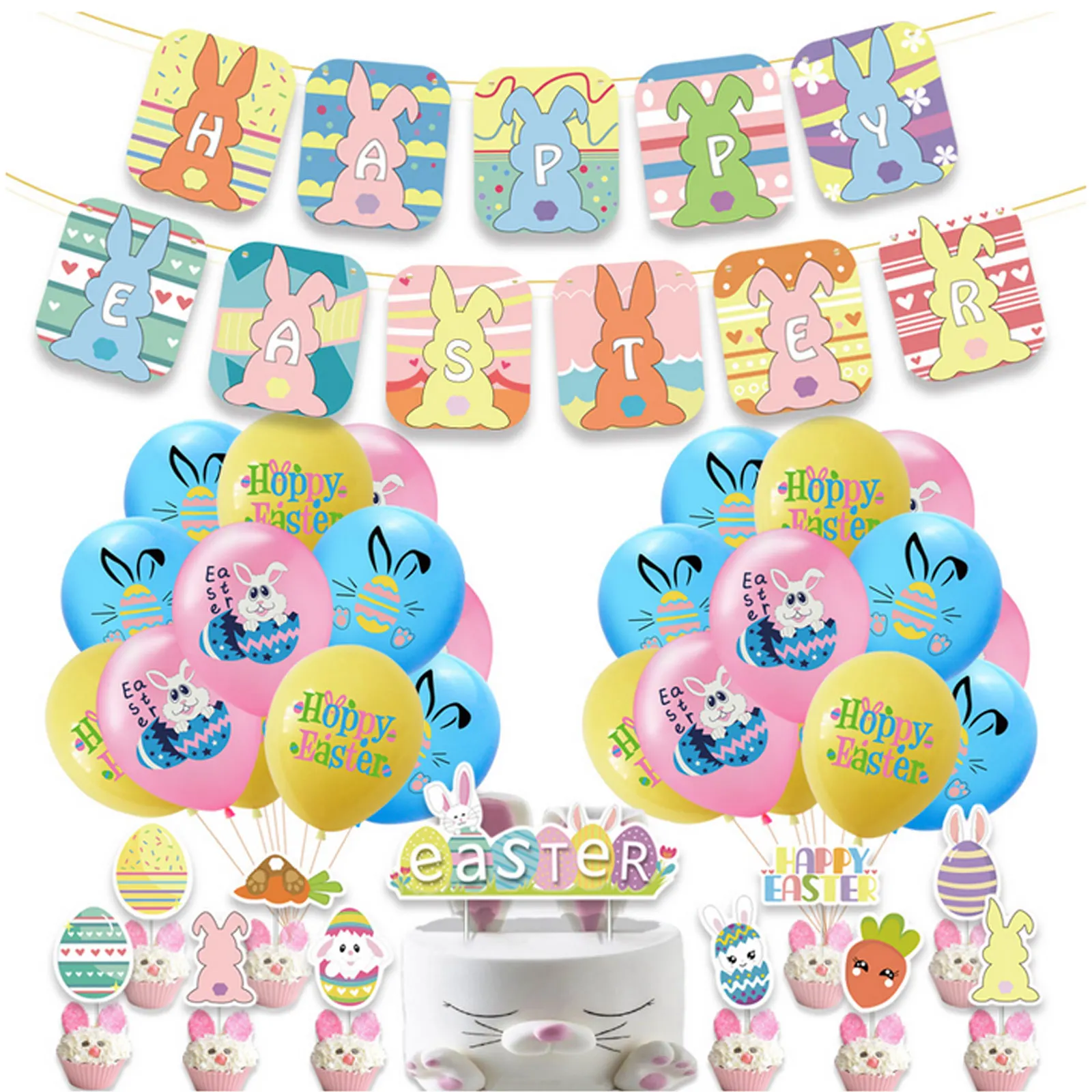 1 комплект фоновая декорация для фотосъемки Христос воскрес с пасхальными яйцами