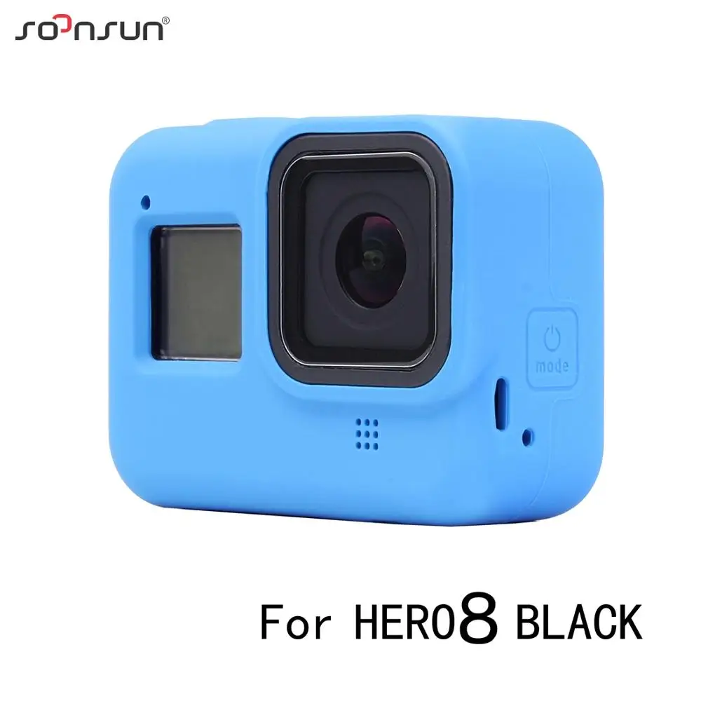Мягкий силиконовый защитный чехол SOONSUN + ремешок на запястье для GoPro Hero 8 HERO8 Black Go Pro