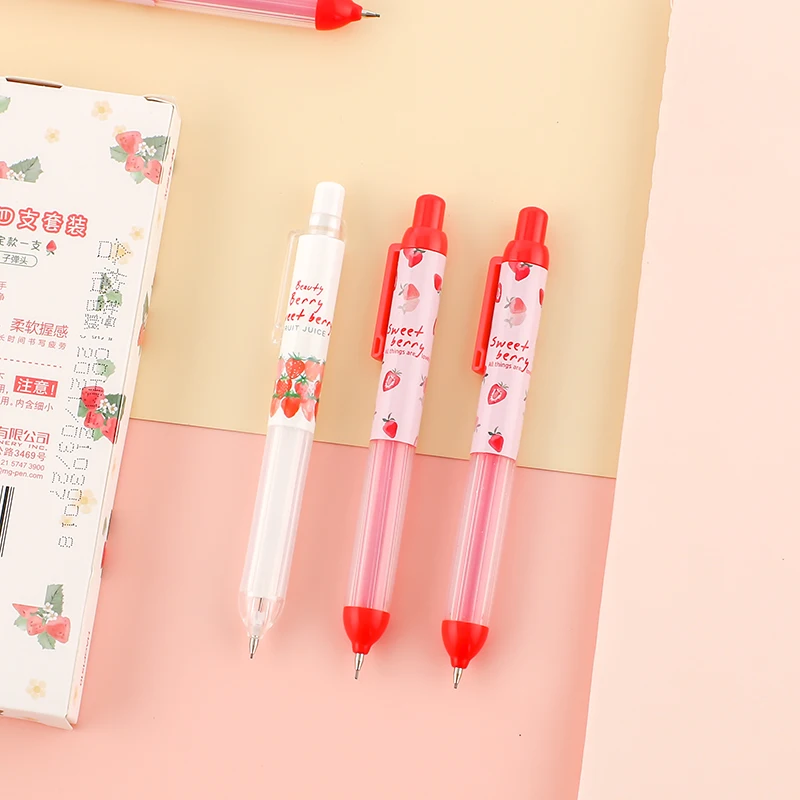 

2022 Mechanical Pencil Strawberry Limited 0.5/0.7mm Pressing Pen Girl Heart Cute Pressing Pen Pencil