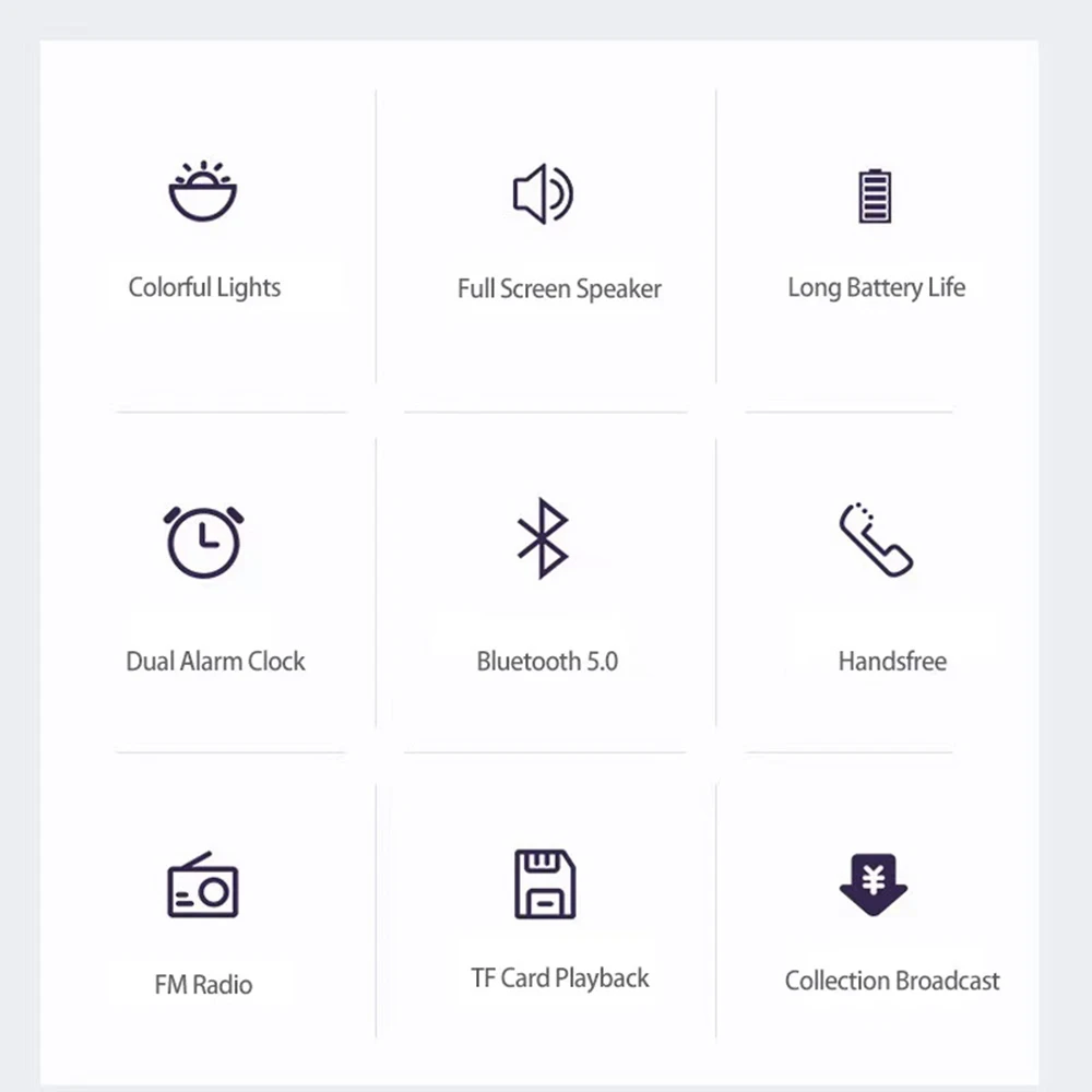 

Mini Bluetooth Speaker Wireless Bluetooth Sound Box with LED Clock Display Alarm Clock Hifi TF Card MP3 Music Play