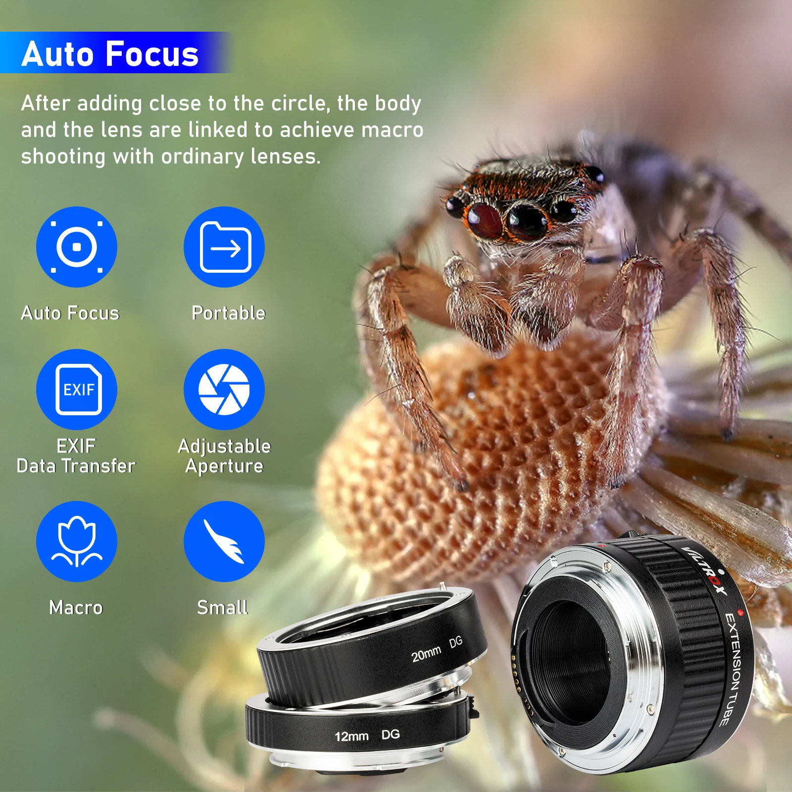 Viltrox телефон с автофокусом AF Макро Удлинитель для объектива адаптер Canon EOS 2000D 1500D
