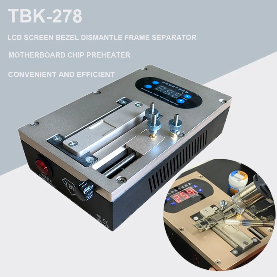 TBK-278 универсальный инструмент для iPhone рамка удалить 2 в 1 чип удалить+ Клей Чистый многофункциональный смарт-станция для демонтажа