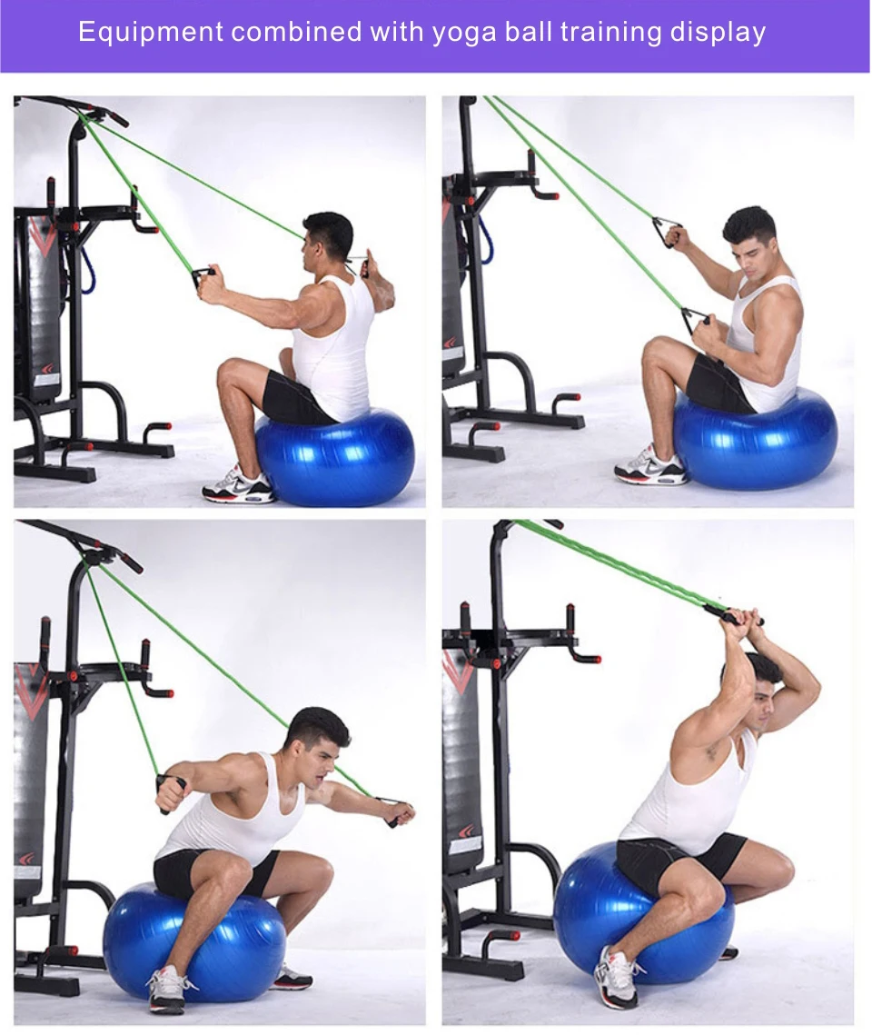 

5 Levels Resistance Bands with Handles Yoga Pull Rope Elastic Fitness Exercise Tube Band for Home Workouts Strength Training