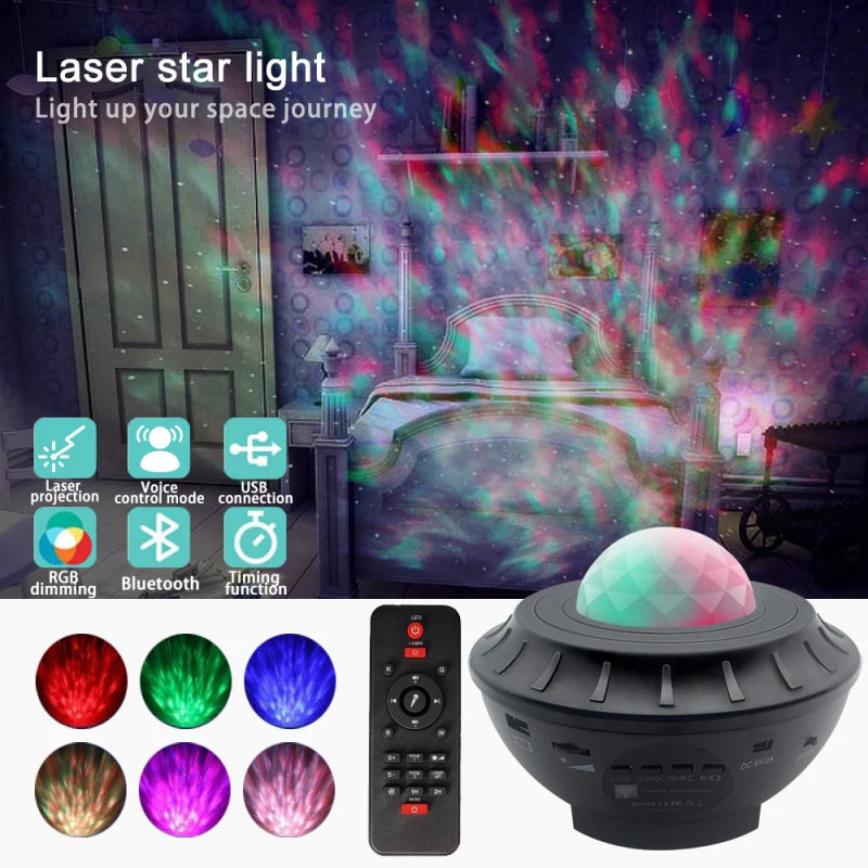 

СВЕТОДИОДНЫЙ цветной проектор звездного неба, 5 В, мА, дистанционное управление, светодиодный ночсветильник, романтическая проекционная ла...