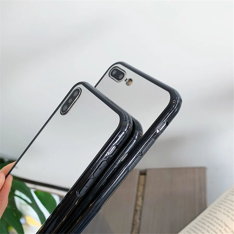 Модный зеркальный чехол из ТПУ для макияжа iPhone 11 Pro XS Max Xr защитный 8 7 6S Plus