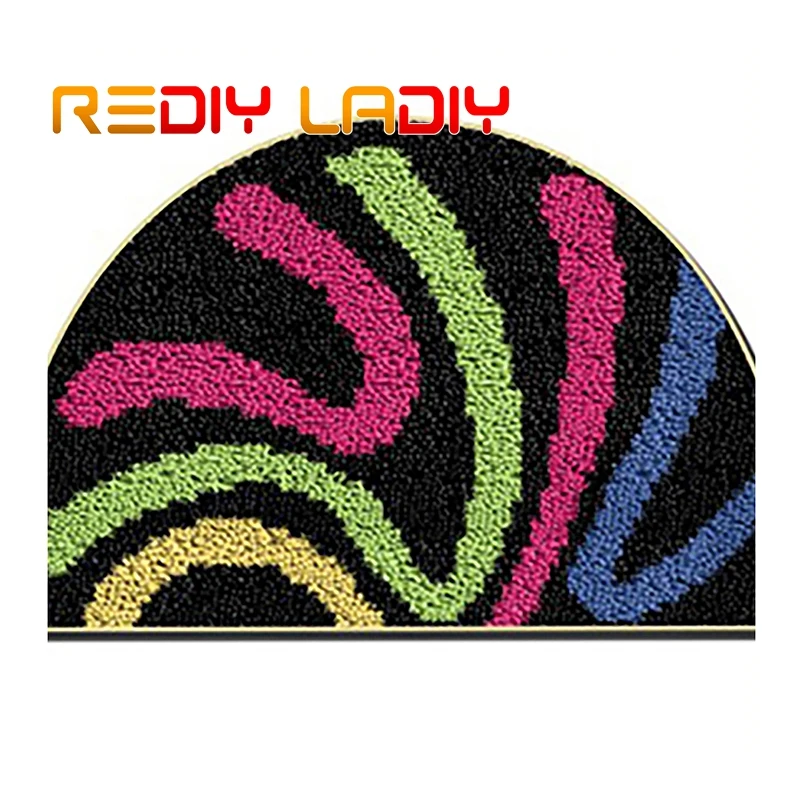 Крюк с защелкой ковер Наборы вяжущие крючком полукруг полоса акриловой пряжи