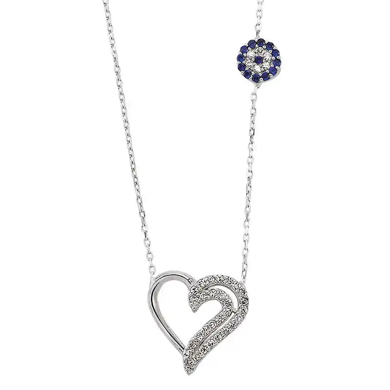 

Zircon Silver Heart Necklace