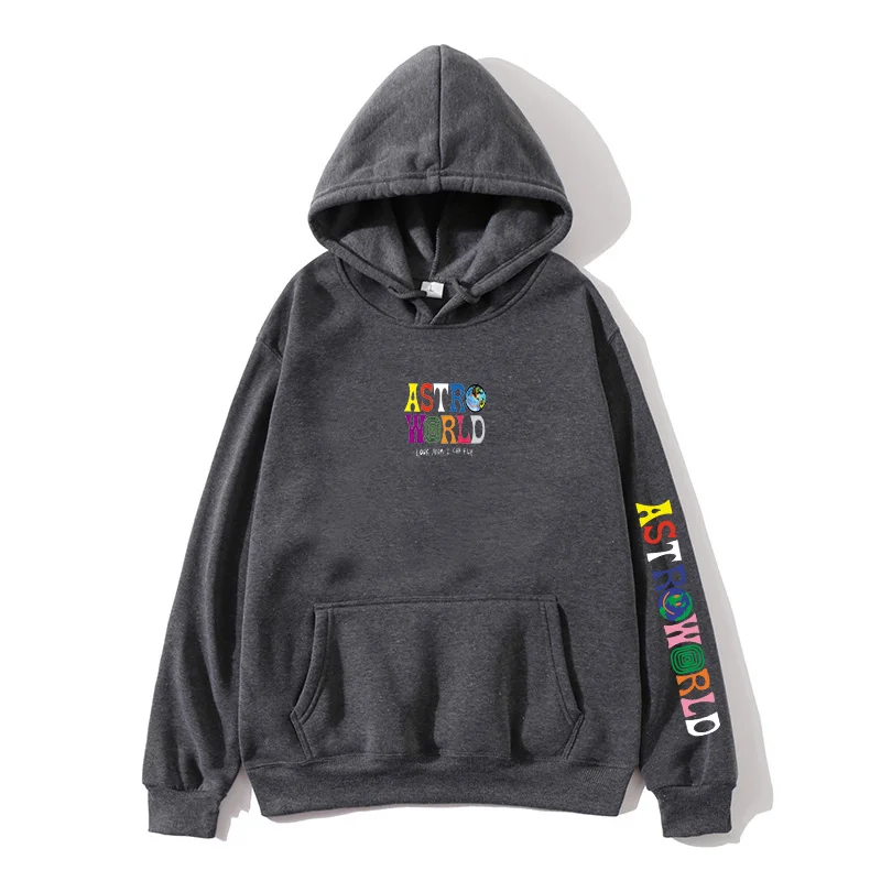 Мужская толстовка с длинным рукавом Astroworld черная в стиле хип-хоп пуловер