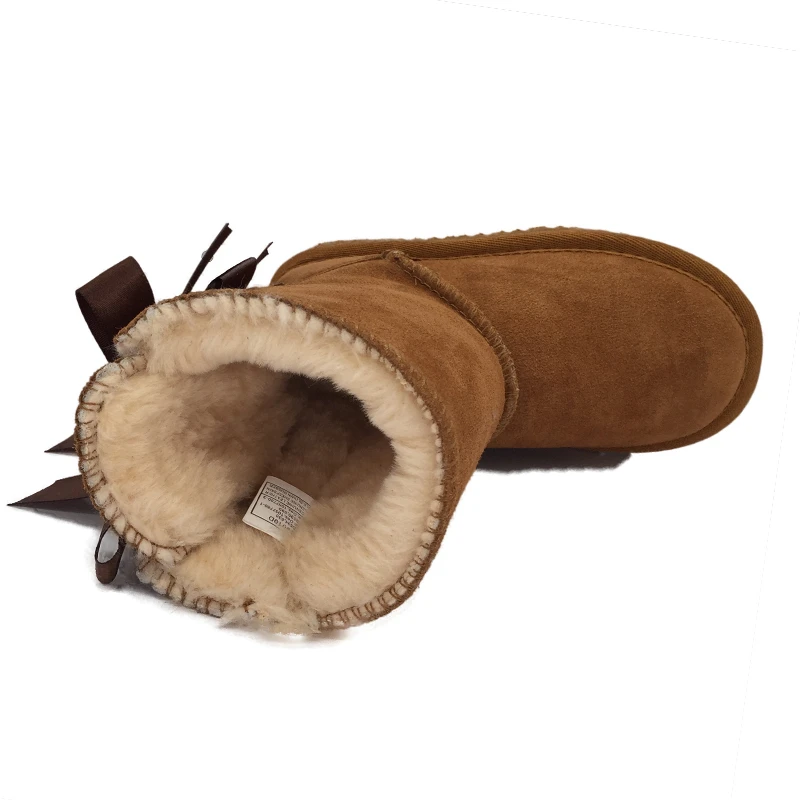

New Brand Winter Baby Girls Fur Snow Boots Waterproof Bow Kids Winter Shoes Warm Plush Children Boots Boys Girls Toddler Boots