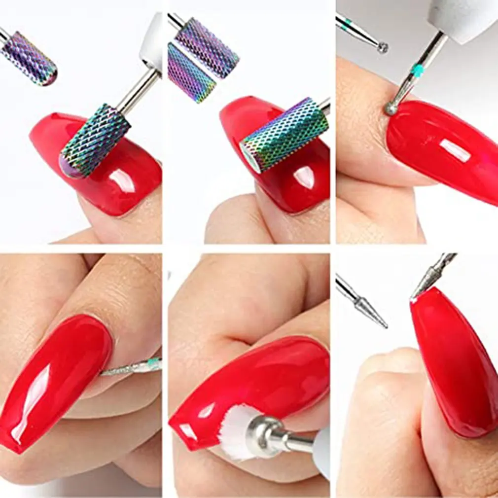 

7pcs/set Tungsten Carbide Diamond Carbide Nail Drill Bits Set Nail File Bits Nails Cuticle Manicure Pedicure