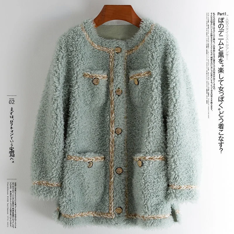 

Women 2021 Autumn Winter Short Real Sheep Shearling Fur Coats Female Natural Wool Fur Outwear Abrigo Mujer Lamb Fur Jackets X867