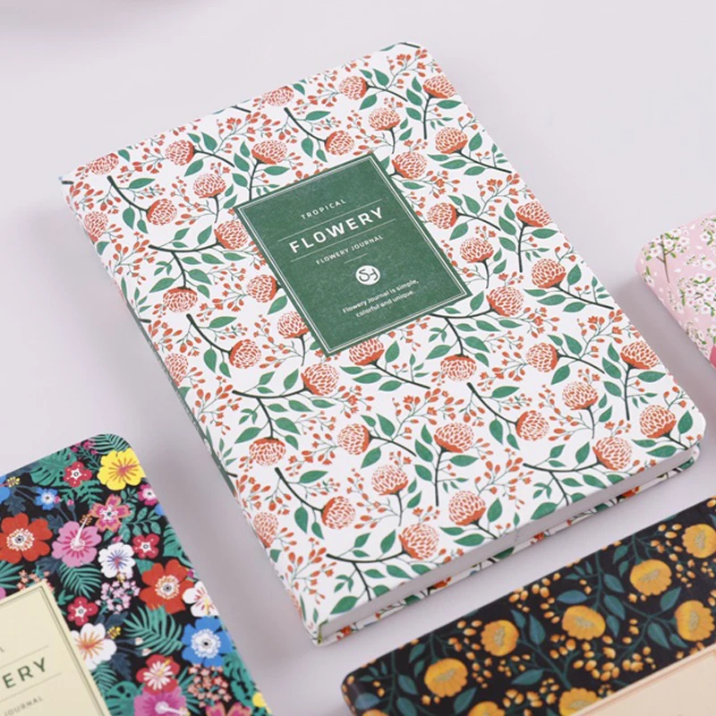 Japanese And Korean Notebook Small Fresh Broken Flower Notepad Hand Book Cute A5 Creative Retro Diary | Канцтовары для офиса и