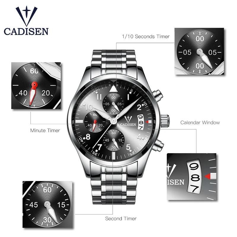 Cadisen 2013 мужские часы модные роскошные Брендовые спортивные кварцевые из