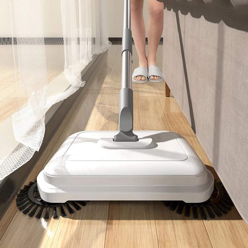 Two in One Hand Push Broom Cleaner Floor Home Kitchen Sweeper Windproof Mop Robot Vacuum Sweeping Machine Magic Handle Household