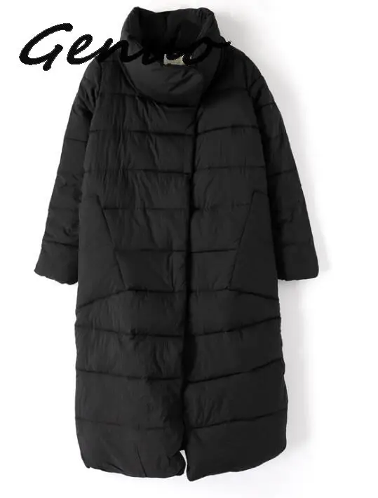 Женская длинная куртка с хлопковой подкладкой элегантная однотонная парка