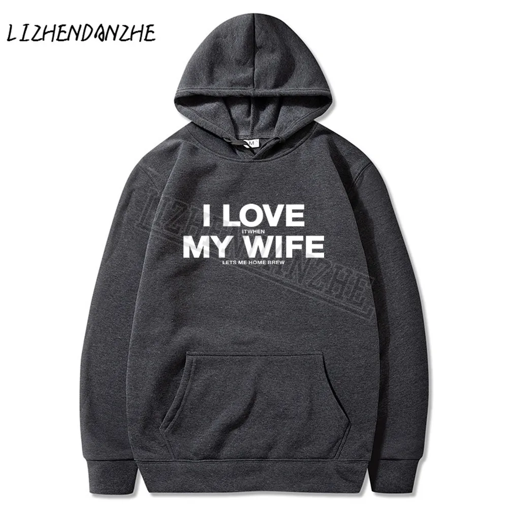 Мужская толстовка с капюшоном EnjoytheSpirit Повседневная Толстовка и надписью I Love My