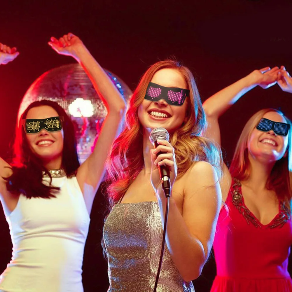 Светящиеся очки EMD DJ с управлением через приложение электрические слоги вечерние