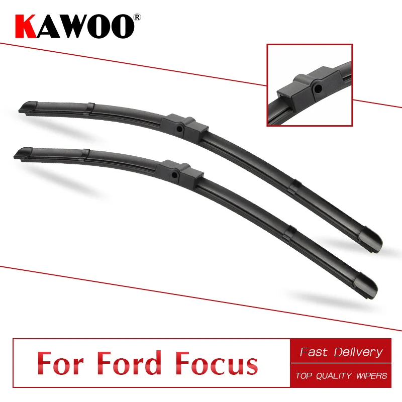 

KAWOO For Ford For Focus MK2 (Hatchback/Wagon/Sedan) MK3 (Hatchback) Car Soft Rubber Wipers Blades Model Year From 2004 To 2017