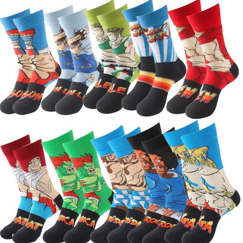 

1Pair Man Knitting Hip Hop Skateboard Socks Women's Cartoon Anime High Quality Sewing Pattern Funny Casual Street Cotton Socks