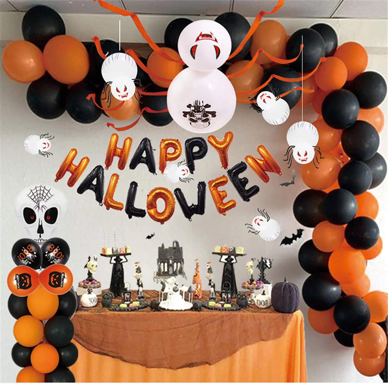 

Halloween Spider Balloon Kit Latex DIY Spider Balloons Halloween Party Home Classroom Background Decoration xqmg Party Holiday